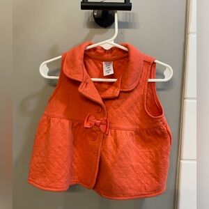 Carters Red-Orange Quilted Vest with Bow / Size 18m / EUC